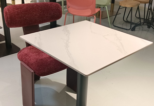 Tables de restaurant commerciales, plateau en bois, table de salle à manger robuste avec base en métal pour café, restaurant, hôtel, prix DDP USA - Product Image 6