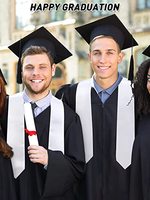Adulte Sublimation Graduation Stole DIY 70 Inch Graduate Scarf Stole pour Femmes Hommes Blanc