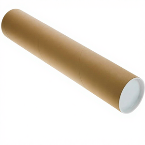 Tubes en papier kraft épais personnalisables, écologiques et recyclables avec couvercles en plastique pour le transport de plans, d'art et d'affiches en carton - Product Image 1