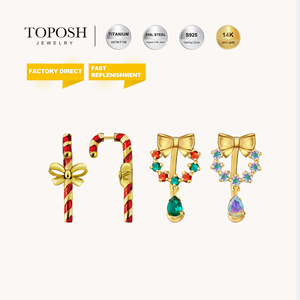 Toposh CBR <span class=keywords><strong>Piercing</strong></span> de Titanio con Zirconia en Forma de Corazón para Labio, Septum, <span class=keywords><strong>Daith</strong></span>, Cartílago, Labret, Set de Joyería para Boda y Compromiso - Product Image 2