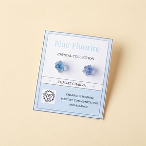 Pendientes de Plata con Cristales Crudos de Celestina Azul, Fluorita, Amatista, Rubí y Corindón, con Engaste de Garra, para Mujeres y Niñas - Product Image 4