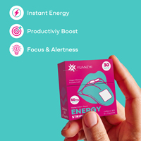 Bandes Énergétiques Caféine 50mg L-Théanine 50mg B12 Supplément Nootropique / Certifié GMP / Saveur Personnalisée Faible MOQ 1000 / Formule Personnalisée