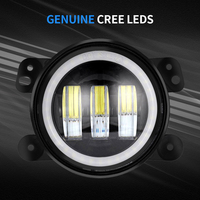 Feux antibrouillard LED Aurora 12V, lampe de conduite LED avec feux de jour et clignotants, phare antibrouillard de 4 pouces pour Wrangler Jeep Truck Car