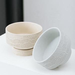 YBH Pot lilin dan bunga, hiasan ganda keramik Desain unik Modern dalam ruangan Pot sukulen Matte untuk penggunaan di taman - Product Image 6