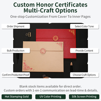 Porta Certificados Triple A4 de PU con Cierre Decorativo a Presión, Cubierta para Diploma con Grabado Personalizado para Ceremonias de Premiación