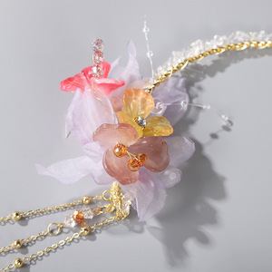 Tocado Hanfu para mujer, diadema de cristal exquisita estilo Tang, colgante para la frente, borla de estilo antiguo de hada, accesorio para el cabello de estilo antiguo - Product Image 3