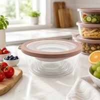 Lot de 4 contenants alimentaires ronds emboîtables avec couvercles hermétiques, sans BPA, tailles assorties, empilables