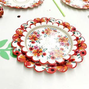 ชุดจานชามกระดาษลายดอกไม้ DAMAI สำหรับงานเลี้ยง งานวันเกิดเด็ก ชุดอุปกรณ์จัดงานเลี้ยงน้ำชา จานกระดาษรูปดอกไม้ ถ้วยกระดาษ - Product Image 4