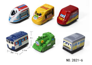 Wholesale Custom Train Series Diecast Toys Plastic Toy Vehicles Pull-Back Function Personalized Logo <strong>Wheels</strong> Packaged OPP Bags - Product Image 2
