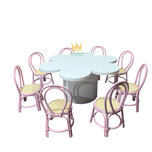 Chaise pour enfants en rotin faite à la main de style bohème pour la décoration de fête d'anniversaire, séance photo de bébé, mobilier d'événement - Product Image 5