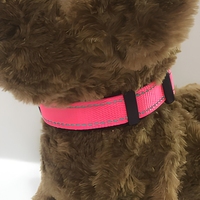 Collier Réfléchissant en Nylon pour Animaux de Compagnie, Réglable et Détachable, pour Chien et Chat, avec Rembourrage en Néoprène et Clochette Incluse, Rose Vif