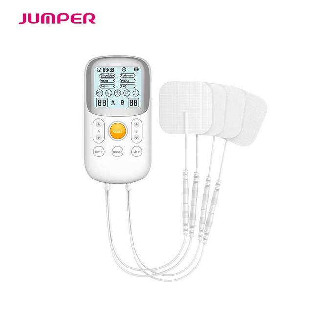 JUMPER JPD-ES200 4 Electrode Pads Pulse Massager and Muscle Stimulator TENS Unit for Pain Relief Therapy