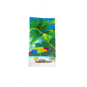 Toalla de Playa HDJ 70x140cm con Diseño de Palmeras Impresas, Poliéster, Uso en Verano, Rectangular, Ecológica - Product Image 2