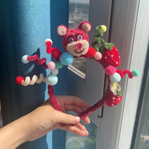 Kit de Manualidades de Diadema de Oso Fresa para Niños de 5 a 7 Años, 23 cm, Material Plástico, Tema Animal y Natural - Product Image 1