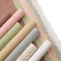 Buket Kertas Kelopak Bunga Robek Tangan yang Terkenal di Internet, Kertas Pembungkus Tebal Buatan Tangan, Perlengkapan Bunga Gaya Dongba, DIY
