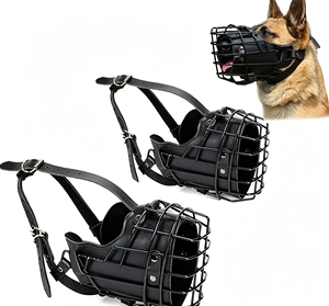 Bozal de Cuero y Metal para Perros, Resistente, Tipo Canasta de Alambre, para Perros Grandes, Entrenamiento y Trabajo, Directo de Fábrica Lemonjoy - Product Image 1