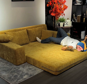 Juego de Sofás Modulares Chesterfield para Sala de Estar con Altura Ajustable, Forma Rectangular, Cubierta de Tela y Relleno de Esponja - Product Image 6