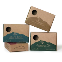 Caja de papel personalizada al por mayor con ventanas para varias marcas de jabón embalaje revestimiento UV y grabado en relieve Precio de fabricante