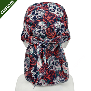 Durags Wave Cap entièrement personnalisés imprimés en velours étoilé, en polyester respirant et absorbant, pour le sport, le ski, réglables, légers, pour la plage et les fêtes - Product Image 2