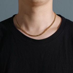 Cadena Cubana Pulida de 5 mm, Chapada al Vacío en Acero Inoxidable 18k, Cadena Cubana Pulida Estilo Hip-Hop, Moda Tanjing - Product Image 2