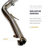 Paire de downpipes à ajustement direct avec bouclier thermique pour Mercedes AMG G63 W464 4.0T M177 V8 2019 à 2024 en acier inoxydable Gauche Droite