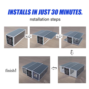 Structure du cadre Maisons pliantes de 40 pieds Fenêtres à café préfabriquées de 20 pieds <span class=keywords><strong>Maison</strong></span> en conteneur extensible <span class=keywords><strong>Maison</strong></span> préfabriquée 2 3 4 5 chambres à coucher - Product Image 3