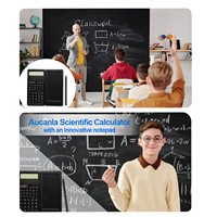 Calculatrice pliable LCD à 12 chiffres alimentée par piles avec bloc-notes, double fonction pour le bureau et l'école, vente en gros de fournitures de papeterie