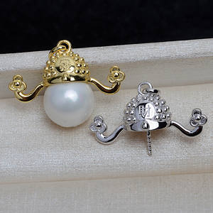 จี้เงินแท้ S925 รูปเทพเจ้าแห่งความมั่งคั่งสำหรับผู้หญิง พร้อมไข่มุกบาร็อคขนาดใหญ่ 13-17 มม. สำหรับทำเครื่องประดับ DIY หมายเลขสินค้า 4119 - Product Image 1