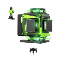 Niveau laser croisé vert 4D à 16 lignes, auto-nivelant à 360°, avec télécommande, luminosité réglable, alimenté par 2 batteries, usage industriel
