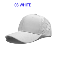 Casquette de baseball unisexe HA2509029 100% polyester, imperméable et à séchage rapide, découpée au laser, 6 panneaux avec impression en relief
