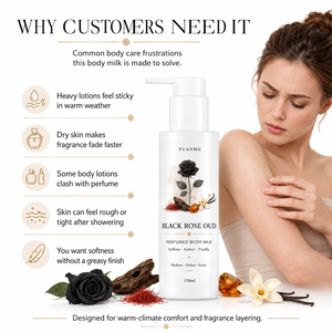 <span class=keywords><strong>Lait</strong></span> Corporel Parfumé Superposable Rose Noire Oud Hydratant Adoucissant Parfum Longue Durée - Product Image 3