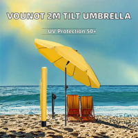 Parasol de jardin inclinable en métal avec ancre au sol, sac de transport, protection UV 50+, réglable, pour terrasse, camping