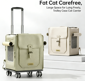 Sac de transport pour animaux de compagnie JXB tendance, poreux, durable, respirant, portable, transparent, à roulettes, pour les voyages d'animaux de compagnie - Product Image 2