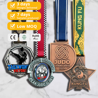 Médailles de Judo en Alliage de Zinc Coulé, Gravées, Artisanat 3D, Forme Creuse, Médailles de Finisseur Rotatives Personnalisées