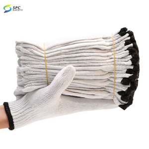 Guantes de trabajo de seguridad de punto de hilo de polialgodón antisuciedad negros para manejo de almacenes de fábrica de construcción industrial reutilizables duraderos - Product Image 5
