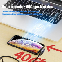 100W Adaptor USB Magnetik Tipe C USB 4.0 40Gbps Transfer Data 8K 60Hz Konverter Video untuk MacBook Pro Air Laptop Ponsel Pintar