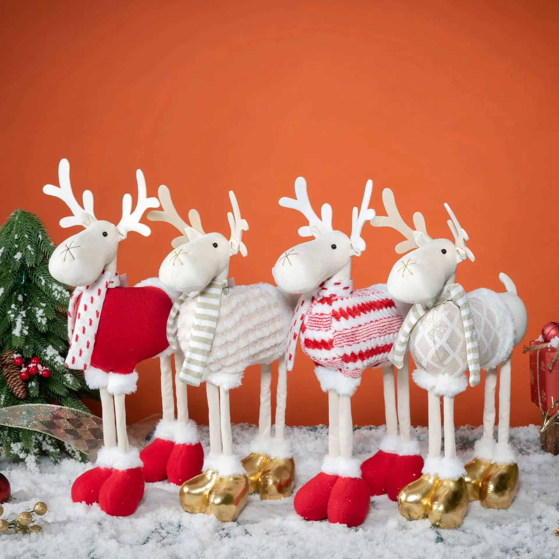 Muñeco de peluche de Reno navideño para decoración, juguete de felpa para decoración de oficina, ornamento familiar, 2022