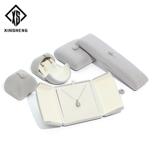 Nhà Sản Xuất Bán Buôn Nhung Đôi Mở Hộp Đồ Trang Sức, Vòng Mặt Dây Chuyền Vòng Cổ, Đồ Trang Sức Ngọc Trai Nhung Bao Bì Hộp - Product Image 4