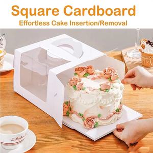 थोक कस्टम लोगो मुद्रण बायोडिग्रेडेबल पारदर्शी मिनी छोटे बेटो केक बक्से खिड़की हैंडल के साथ पैकेजिंग - Product Image 2