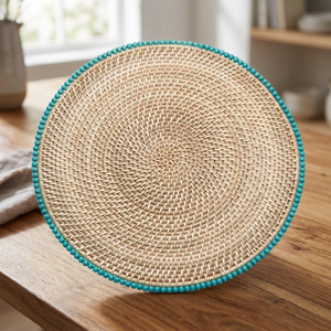 Meilleur modèle Vente en gros Disque en rotin naturel Style Art déco Décoration murale pour la maison Cuisine pour sous-verre Rangement ou suspension - Product Image 3