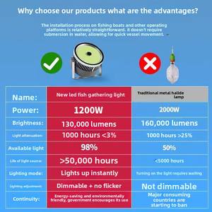 Luz LED Sumergible de Alta Potencia IP68 para Pesca de Calamar, Luz de Atracción Verde, Azul, Blanca, Cian, para Mar Profundo, Submarina, para la Noche - Product Image 5