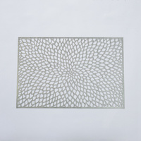 Set de table rectangulaire en PVC doré métallisé, design européen, délicat, de haute qualité, pour la cuisine, décoratif, ajouré