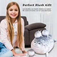 Chubby Blob Seal Oreiller Mignon Seal Peluche avec 4 Peluches Bébé dans Son Ventre Doux Coton Animaux En Peluche Jouet Cadeaux pour Enfants