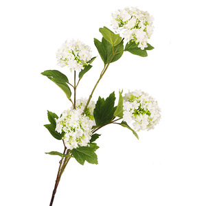 Fleurs artificielles QIHAO en forme de boule de neige, 5 têtes, haute simulation, pour décoration de mariage et de maison, fleurs en plastique et soie - Product Image 5