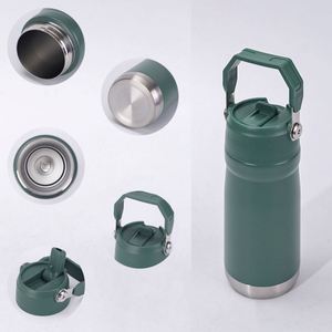 Custom Vacuum Insulated Stainless Steel Outdoor Sport Water Bottle 22oz <b>18</b> oz Water Bottle With Straw Lid and Portable Handle - Product Image 3
