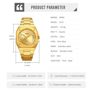 Montre de luxe OEM/ODM avec logo personnalisé, montre à quartz pour homme, bracelet en acier inoxydable, cadran géométrique unique, montre-bracelet pour affaires, vente en gros - Product Image 6