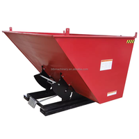 Bennes basculantes en acier pour chariot élévateur à fourche à fixation rapide, benne basculante pour travaux de construction, benne basculante en acier pour chariot élévateur à fourche avec système de déclenchement