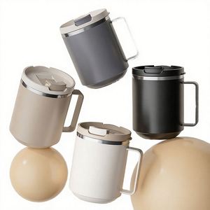 Custom Logo 400ml 500ml Stainless Steel <b>Travel</b> Mug with Handle Flip Lid Insulated Coffee Cup Wholesale Office <b>Gifts</b> - Product Image 6