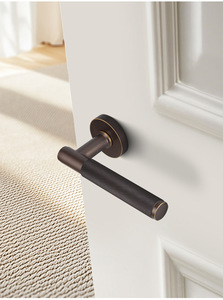 Brass <strong>Door</strong> Handle Factory Direct Sales Knurled Interior Privacy Antique Brass Entry <strong>Door</strong> Handles Luxury With Lock - Product Image 6
