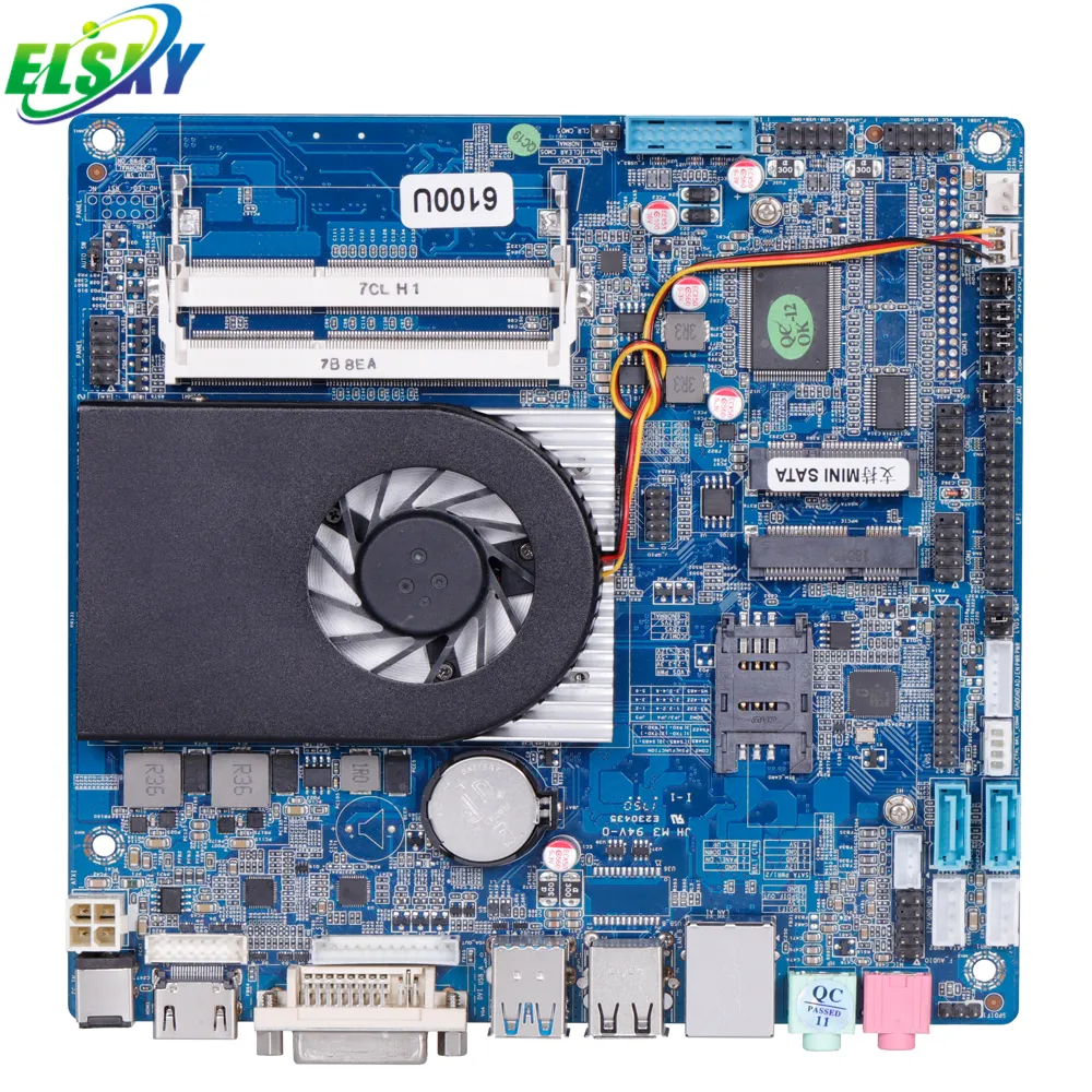 ELSKY SkylakeデュアルメインボードQM9600コアi7マザーボード3.1GHzDDR3 RAM MSATA SSD WIFI 3G LVDS 3画面 (Fa付き)